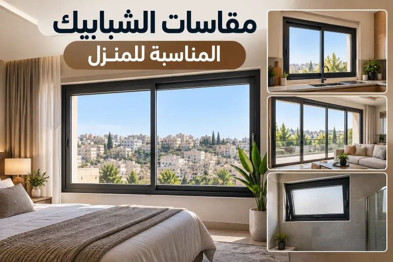 مقاسات الشبابيك المناسبة للمنزل: مقاس شباك غرف النوم والصالة والمطبخ والحمام